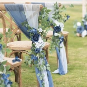 (SOLD) Ling’s Moments Dusty Blue Chair Flower Marker Pack of 8